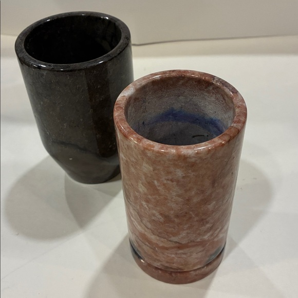 Set/2 Marble Ink Pen Glasses Or Vases For Flowers Super classy Water Glasses - Picture 8 of 15